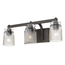 Golden 1405-BA3 RBZ-CAG - Golden Lighting Travers 3-light Vanity in Rubbed Bronze